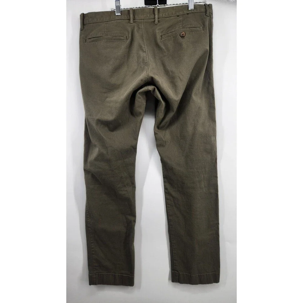 J.Crew Mens Size 34X30 Slim Fit Flex Olive Green Chino Pants‎ Cotton